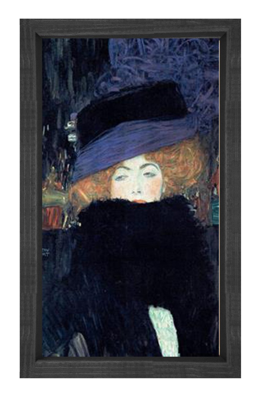 Gustav Kadın Tablosu Siyah Ahşap Çerçeve - 100x150