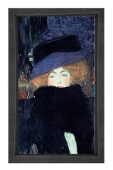 Gustav Kadın Tablosu Siyah Ahşap Çerçeve - 100x150