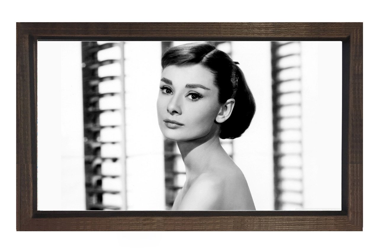 Audrey Hepburn Tablosu Kahverengi Ahşap Çerçeve - 100x200