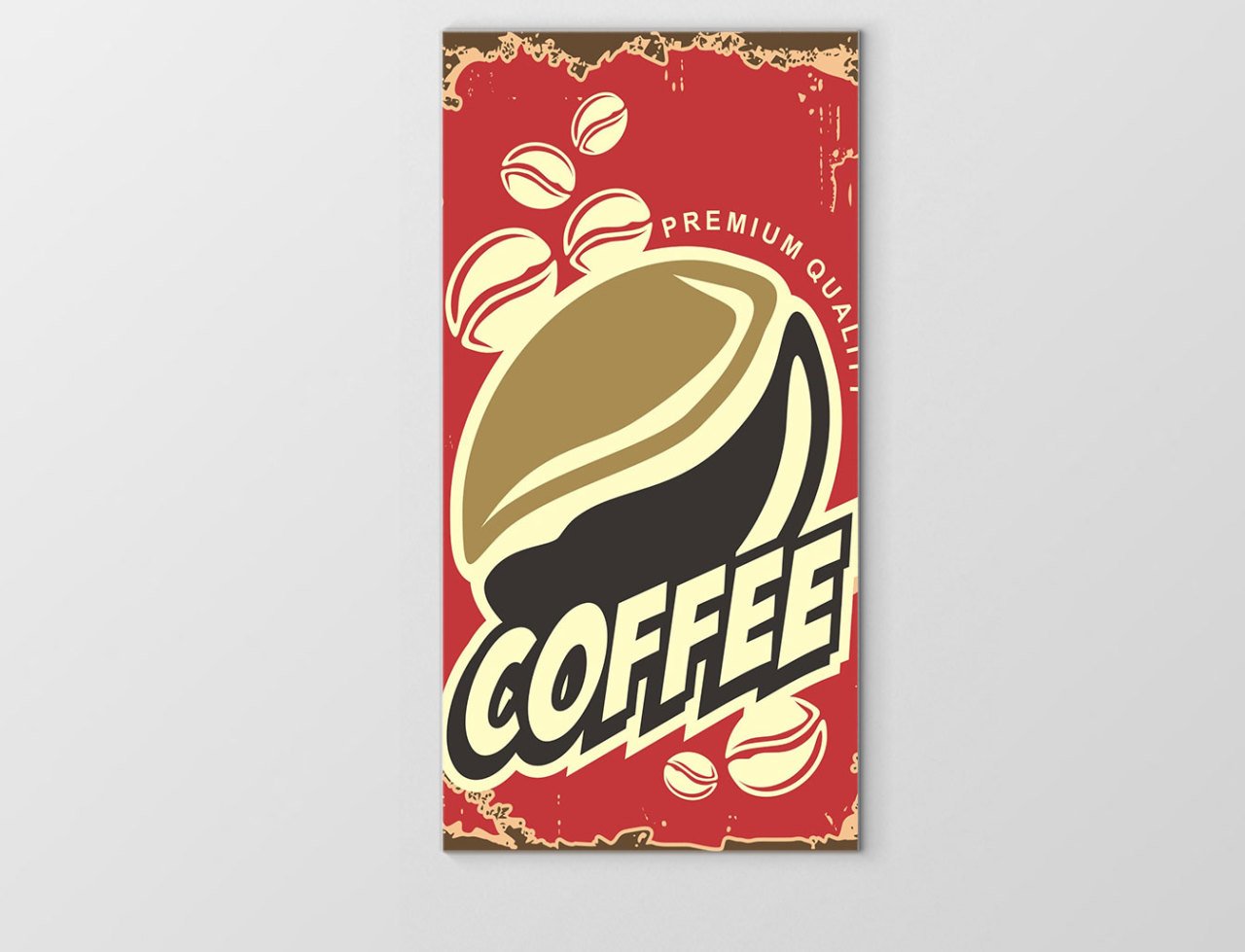 Kahve Coffee Vintege Afişi Tablosu Çerçevesiz - 45x30