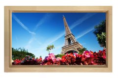 Eiffel Kulesi Paris Tablosu Naturel Ahşap Çerçeve - 100x150