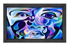 Soyut Reprodüksiyon Tablosu Siyah Ahşap - 100x150
