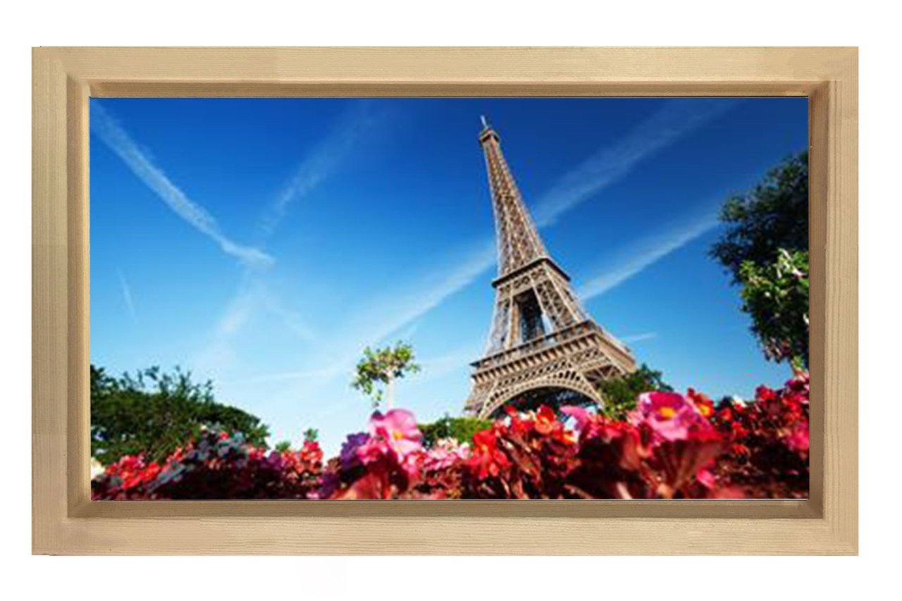 Eiffel Kulesi Paris Tablosu Naturel Ahşap Çerçeve - 100x200