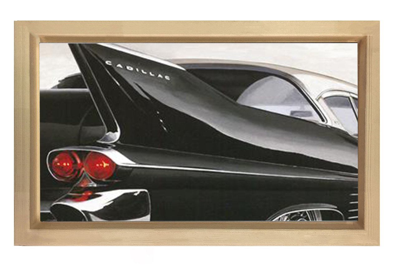 Cadillac Tablosu Naturel Ahşap - 70x100