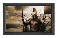 300 Spartalı Tablosu Siyah Ahşap Çerçeve - 50x90