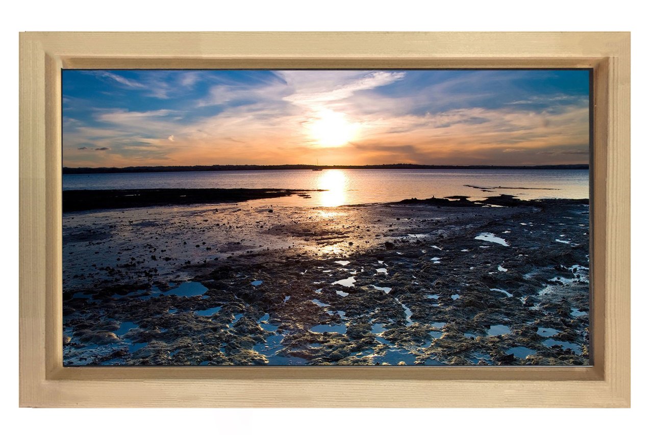 Gün Batımı ve Göl Tablosu Naturel Ahşap Çerçeve - 100x200