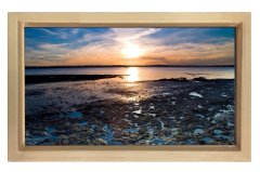 Gün Batımı ve Göl Tablosu Naturel Ahşap Çerçeve - 100x200
