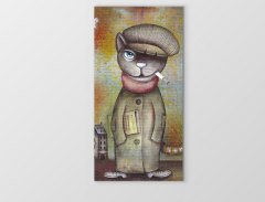 Vektörel Kedi Tablosu Çerçevesiz - 40x60