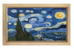 Yıldızlı Gece Tablosu Naturel Ahşap Çerçeve - 50x90
