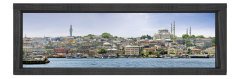 İstanbul Manzarası Tablosu Siyah Ahşap Çerçeve - 120x40