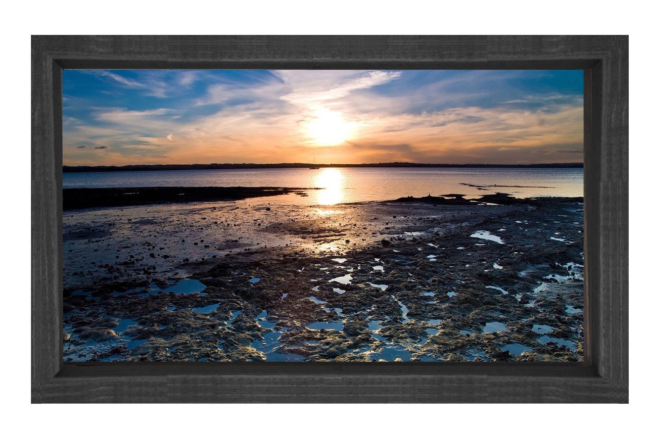 Gün Batımı ve Göl Tablosu Siyah Ahşap Çerçeve - 100x150