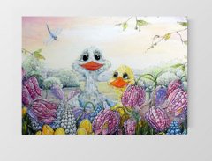 Ördekcikler Tablosu Çerçevesiz - 40x60