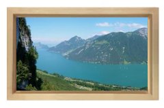 Dağlar Ve Deniz Manzarası Tablosu Çerçevesiz - 40x60