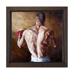 Boksör Tablosu Kahverengi Ahşap Çerçeve - 60x60