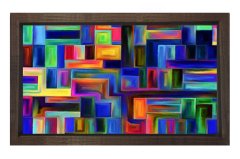 Soyut Reprodüksiyon Tablosu Kahverengi Ahşap - 50x70