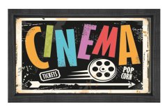 Cinema Tablosu Siyah Ahşap Çerçeve - 100x150