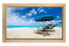 Kumsal Keyfi Tablosu Naturel Ahşap Çerçeve - 40x60
