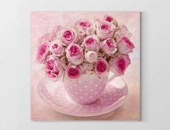 Pembe Çicekler Tablosu Çerçevesiz - 30x30