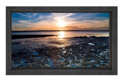 Gün Batımı ve Göl Tablosu Siyah Ahşap Çerçeve - 50x90