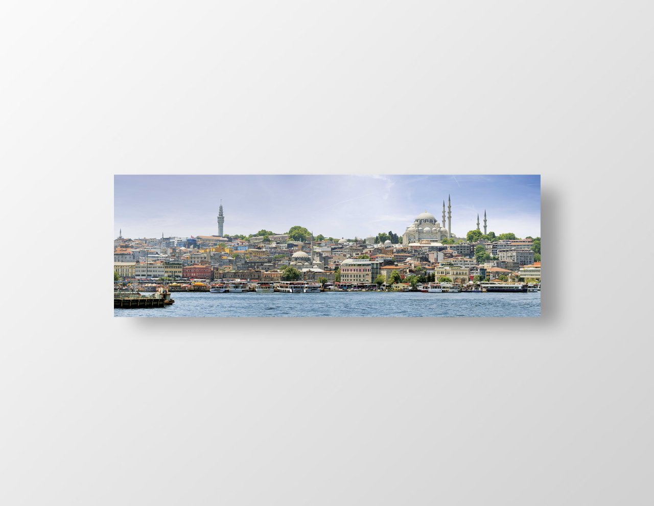 İstanbul Manzarası Tablosu Çerçevesiz - 120x40