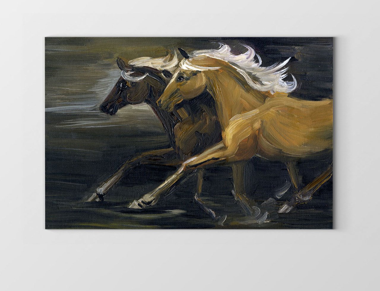 Yarışan Atlar Tablosu Çerçevesiz - 100x150