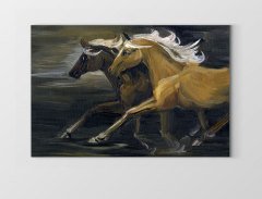 Yarışan Atlar Tablosu Çerçevesiz - 100x150