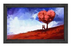 Kalp Ağacı  Tablosu Siyah Ahşap Çerçeve - 40x60