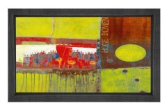 Soyut Reprodüksiyon Tablosu Siyah Ahşap - 40x60
