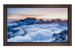 Dağ Gökyüzü  Manzara Tablosu Kahverengi Ahşap Çerçeve - 40x60