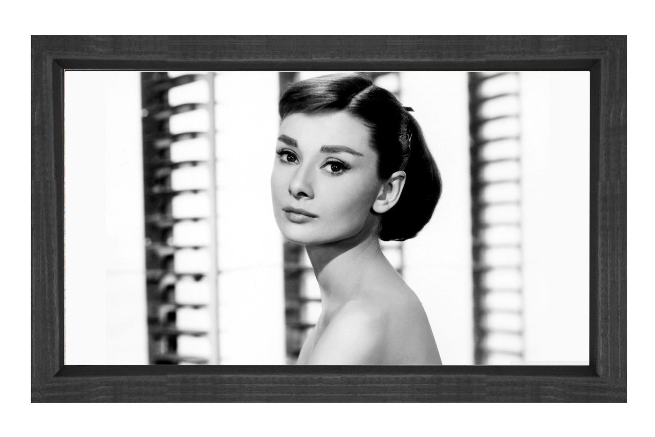 Audrey Hepburn Tablosu Siyah Ahşap Çerçeve - 50x90