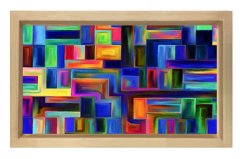 Soyut Reprodüksiyon Tablosu Naturel Ahşap - 40x60