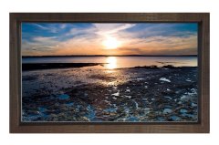 Gün Batımı ve Göl Tablosu Kahverengi Ahşap Çerçeve - 40x60