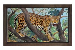 Leopar Tablosu Kahverengi Ahşap Çerçeve - 70x100