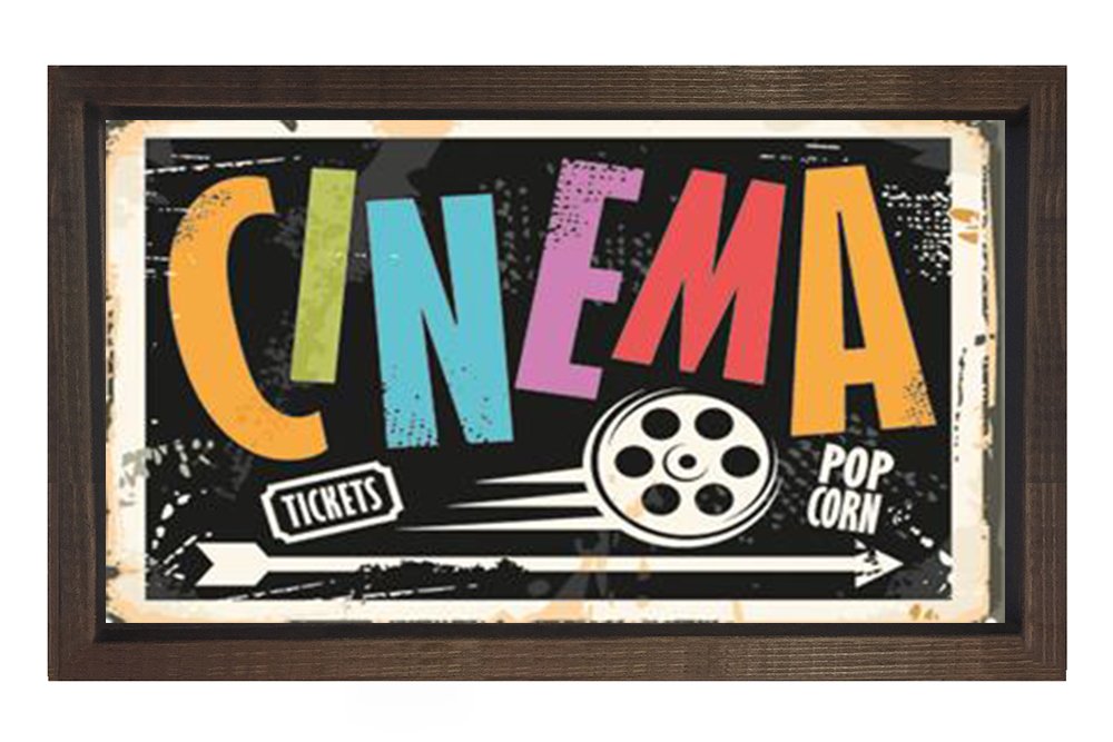 Cinema Tablosu Kahverengi Ahşap Çerçeve - 100x200