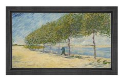 Vincent Van Gogh Tablosu Siyah Ahşap Çerçeve - 100x200