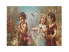 Hans Zatzka - Musician Angels Tablosu Çerçevesiz - 50x90