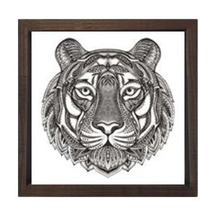 Mandala Kaplan Tablosu Kahverengi Ahşap Çerçeve - 40x40