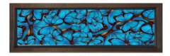 Mavi Kelebekler Tablosu Kahverengi Ahşap Çerçeve - 180x60