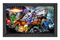 Digimonlar ve Pokemonlar Tablosu Siyah Ahşap Çerçeve - 50x70