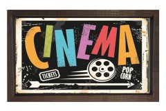 Cinema Tablosu Kahverengi Ahşap Çerçeve - 50x70