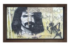 Duvar Çizimi Tablosu Kahverengi Ahşap - 50x70