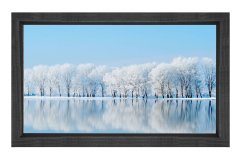Kış Ve Göl Tablosu Siyah Ahşap Çerçeve - 50x70
