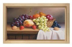 Naturemart meyveleri Tablosu Naturel Ahşap Çerçeve - 45x30