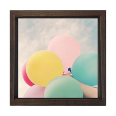 Balonlar Tablosu Kahverengi Ahşap Çerçeve - 70x70