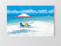 Kumsal ve Şemsiye röprodüksiyon Tablosu Çerçevesiz - 40x60