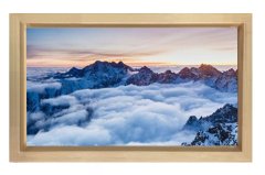 Dağ Gökyüzü  Manzara Tablosu Naturel Ahşap Çerçeve - 45x30