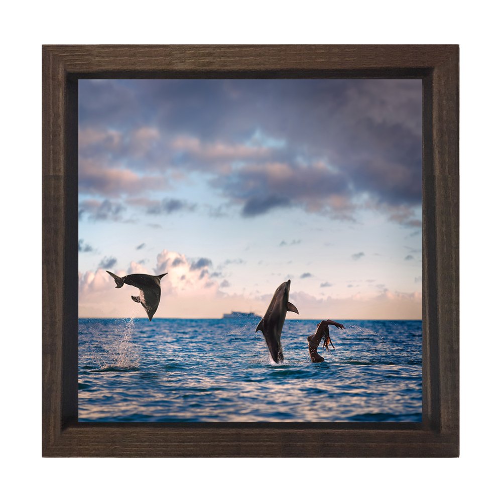 Yunuslar Tablosu Kahverengi Ahşap Çerçeve - 40x40