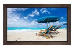 Kumsal Keyfi Tablosu Kahverengi Ahşap Çerçeve - 40x60