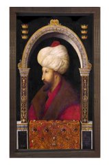 Fatih Sultan Mehmet Tablosu Kahverengi Ahşap Çerçeve - 40x60