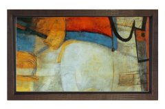 Soyut Reprodüksiyon Tablosu Kahverengi Ahşap - 50x90